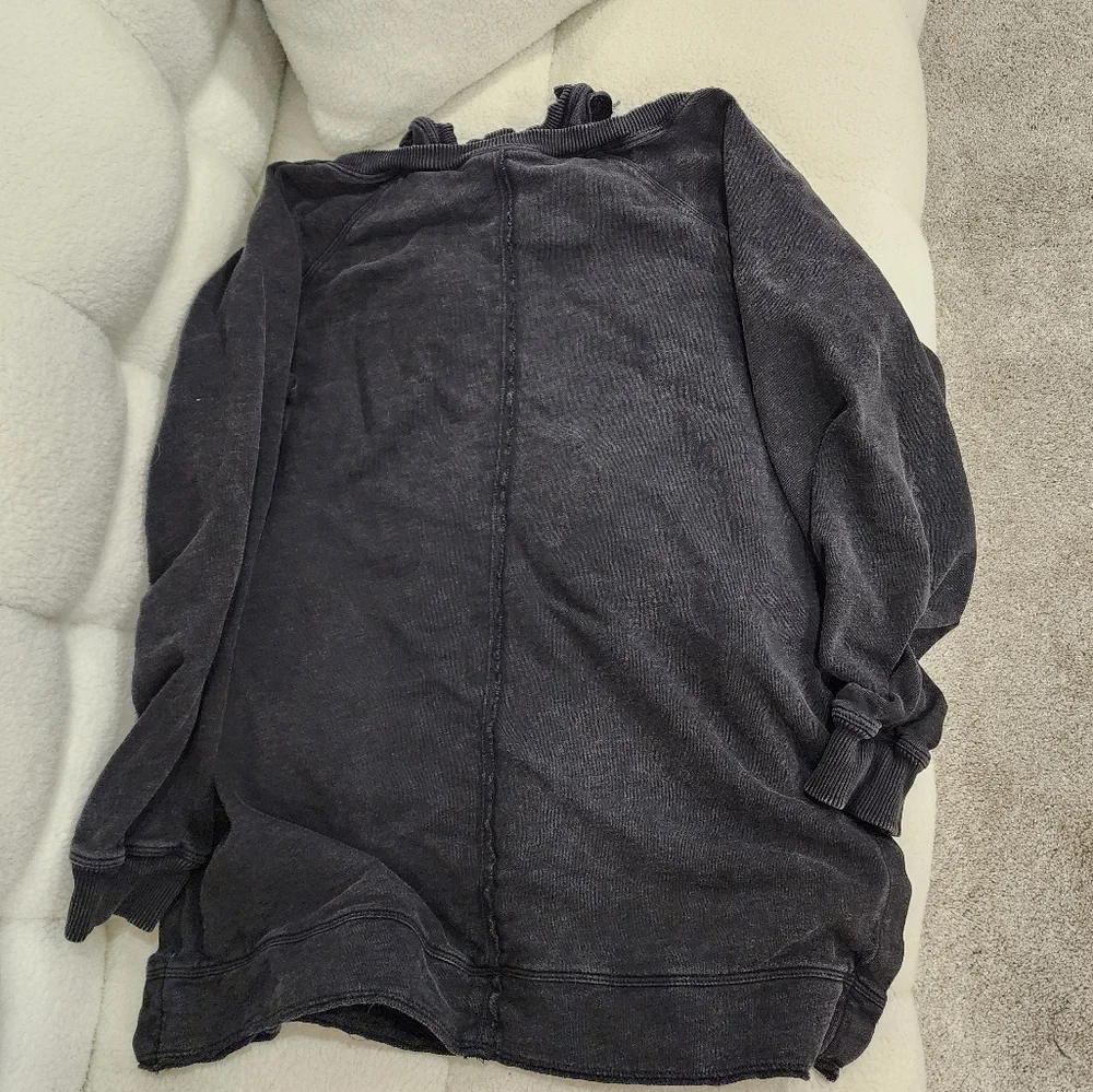 Anthropologie Pilcro Faded Black Crossover Cutout Sweater